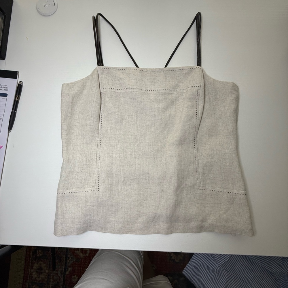 Yves Cossette Depeche Mode Vintage. Simple Elegant Cream Women's Top. Size 12 - Picture 8 of 9